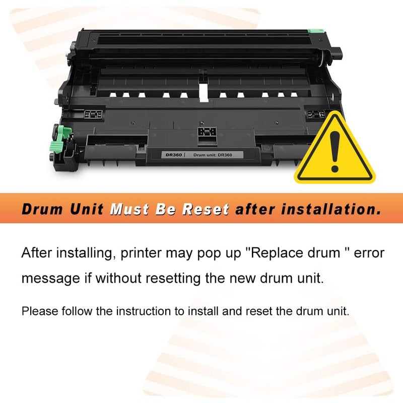 v4ink Compatible DR360 Drum TN360 Toner Replacement for Brother DR360 TN360 Toner Drum Set for DCP7030 DCP7040 DCP7045 HL2120 HL2140 HL2150 HL2170 MFC7320 MFC7340 MFC7345 MFC7440 MFC7445 MFC7450 - Image 5